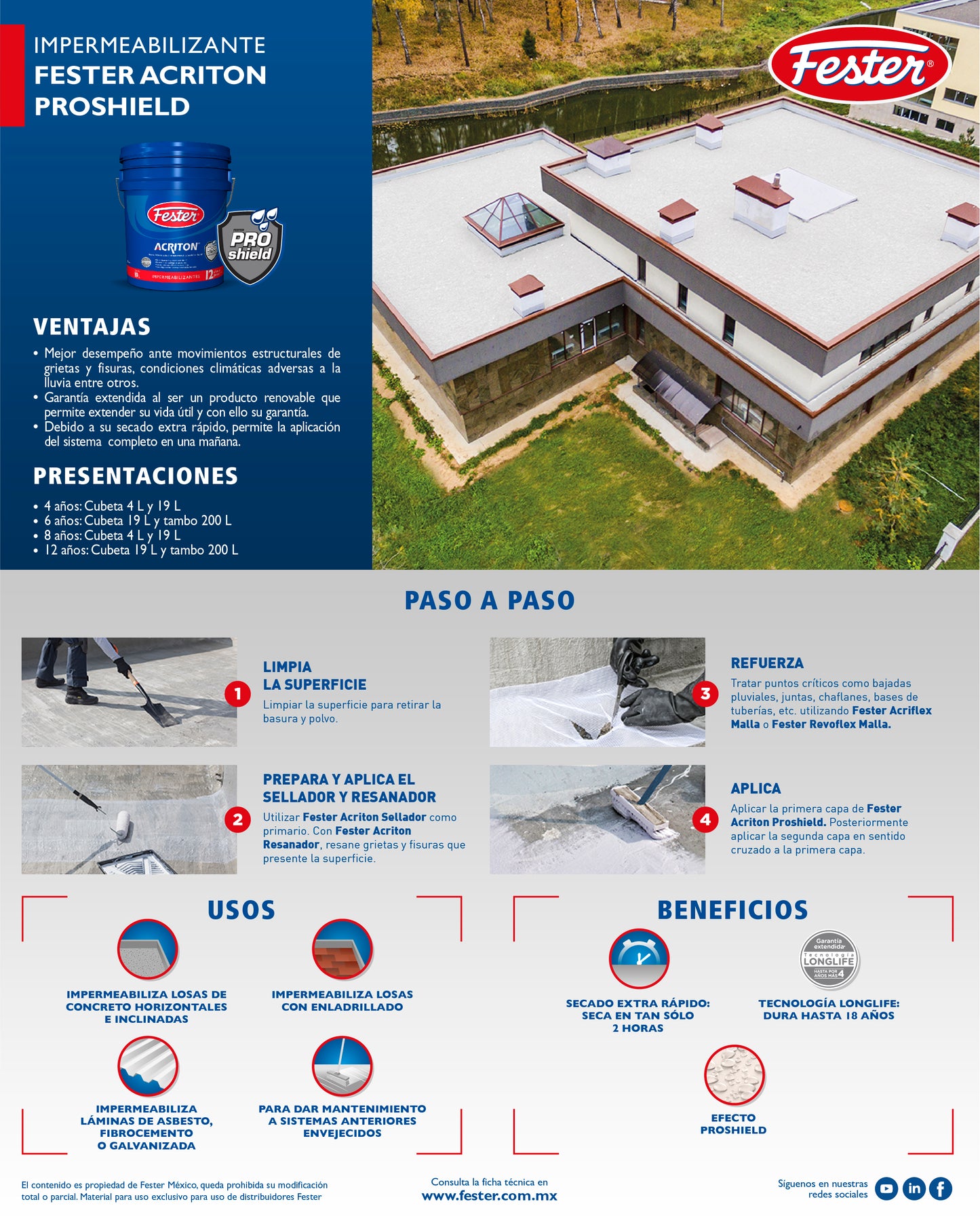FESTER ACRITON PRO SHIELDMAX 4 AÑOS BLANCO 19 L