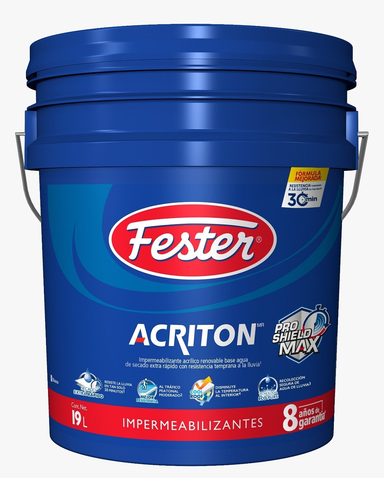IMPERMEABILIZANTE 8 AÑOS VERDE 19L FESTER ACRITON PROSHIELD MAX