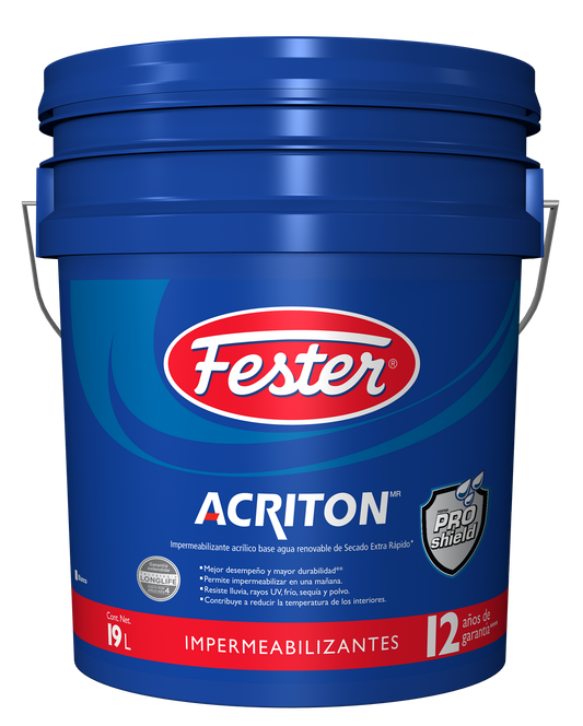 IMPERMEABILIZANTE 12 AÑOS BLANCO 19L FESTER ACRITON PROSHIELD MAX