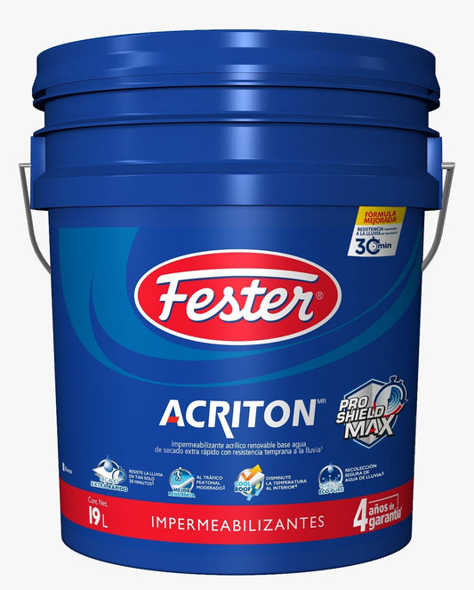 IMPERMEABILIZANTE 4 AÑOS BLANCO 19L FESTER ACRITON PROSHIELD MAX
