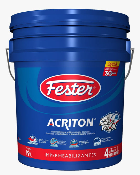 IMPERMEABILIZANTE 4 AÑOS ROJO 19L FESTER ACRITON PROSHIELD MAX