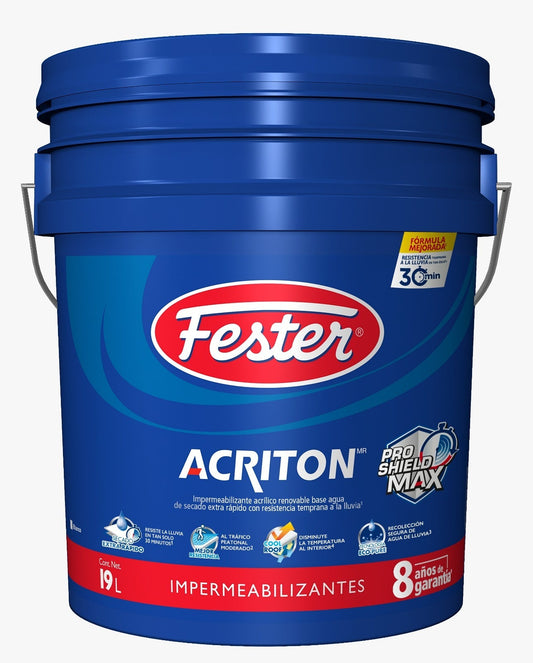 IMPERMEABILIZANTE 8 AÑOS BLANCO 19L FESTER ACRITON PROSHIELD MAX